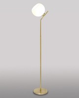Handgefertigte Stehleuchte Messing Massiv Glas In Bronze Weiß Trivia Stehlampe