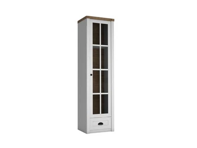 Vitrinenschrank aus Holz in Weiß modern eleganter Stil - Bild 1 von 3