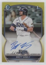 2023 Bowman Chrome Prospect Yellow Refractor 28/75 Brett Wisely Rookie Auto RC