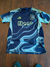 adidas Ajax Away Football Shirt AEROREADY Blue Adults Size M Short Sleeve