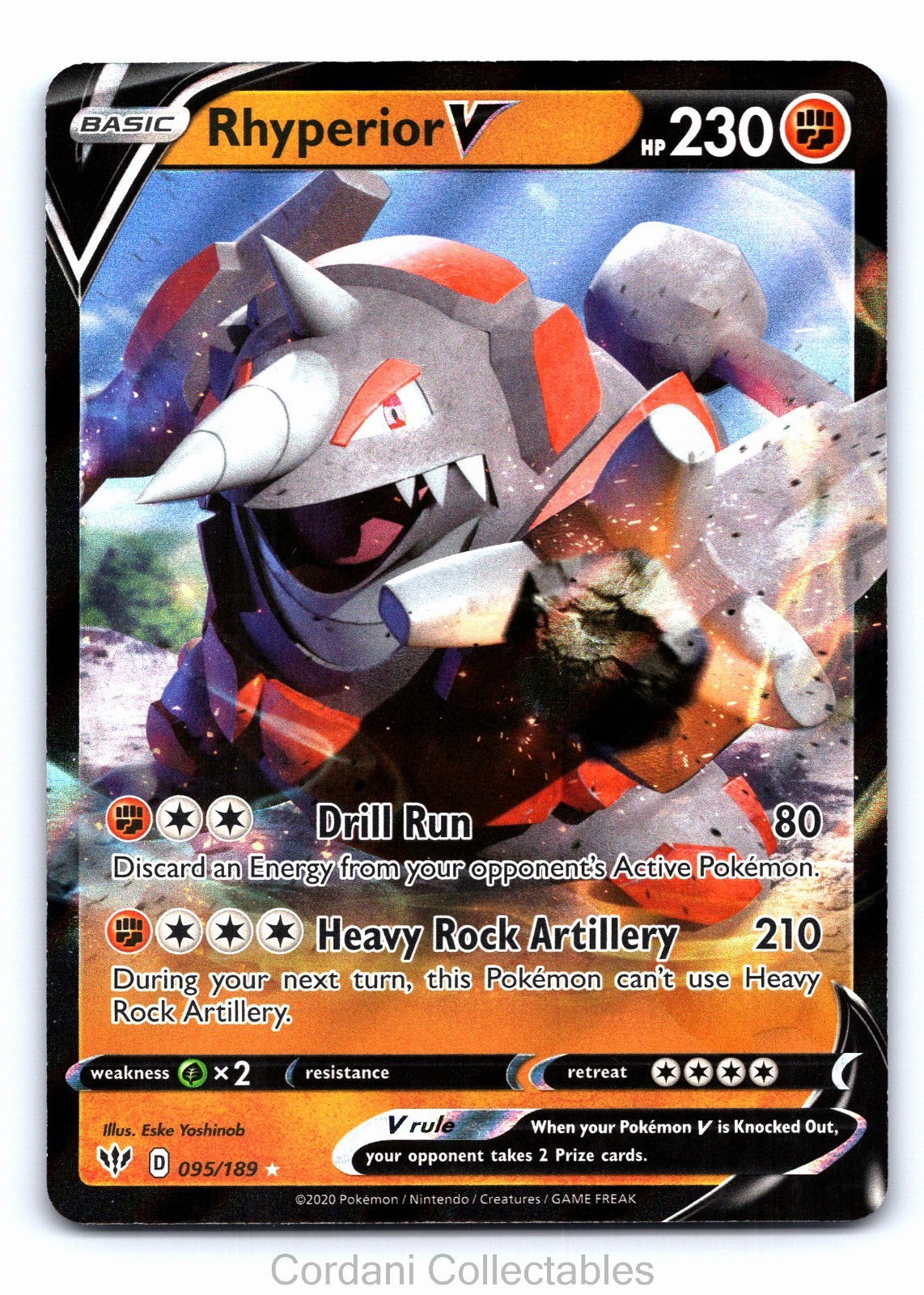 Rhyperior V 095/189 - Darkness Ablaze - Pokemon Card - Near Mint
