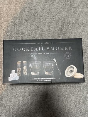 Art By Infusion Cocktail Smoker Deluxe 14 Piece Kit Smoke Mix Refreezable Stones