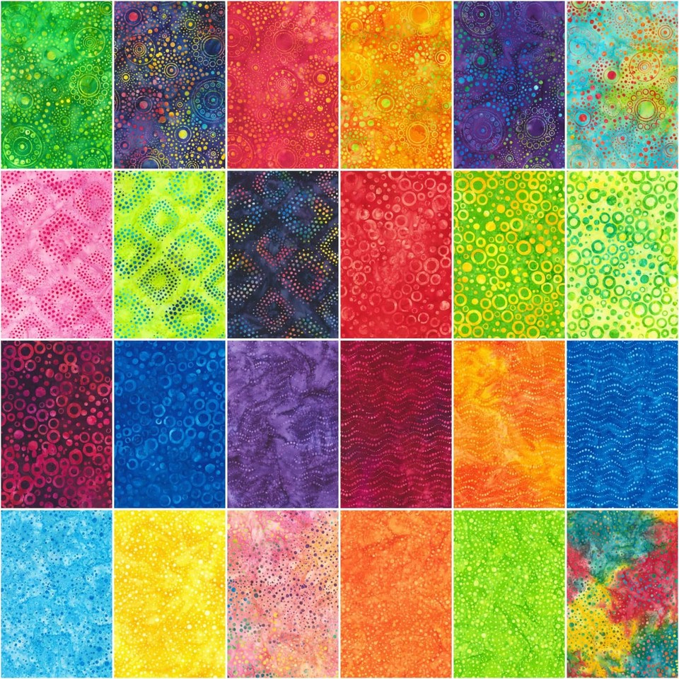 Lunn Studios Artisan Batiks Butterfly Habitat Fabric Bundle - 42 Pre-Cut 10" Squares, Robert Kaufman Cotton