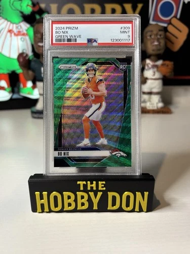 2024 Panini Prizm - Rookies Bo Nix #309 Green Wave Prizm (RC) PSA 9