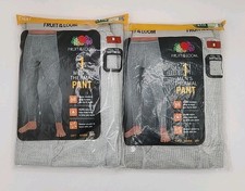 Fruit of the Loom Mens Thermal Underwear Bottoms Pants Size M Gray 2pk Medium