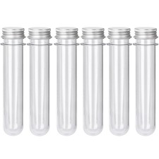 6PCS 45ml Clear Plastic Test Tubes Screw Caps Candy Bath Lab Use