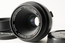 Near MINT Late Olympus Zuiko Auto Macro 50mm f/3.5 Lens w/ Hood OM Mount JAPAN