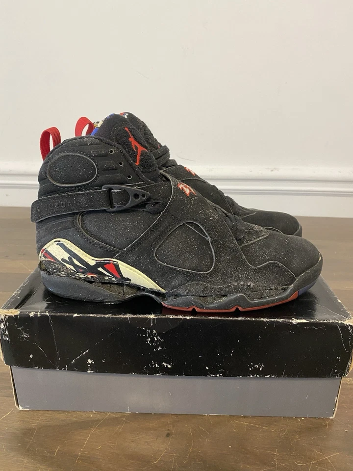 Jordan 8 Playoffs 1993 original talla 8 raro 100 % auténtico con caja Foto 3 de 4
