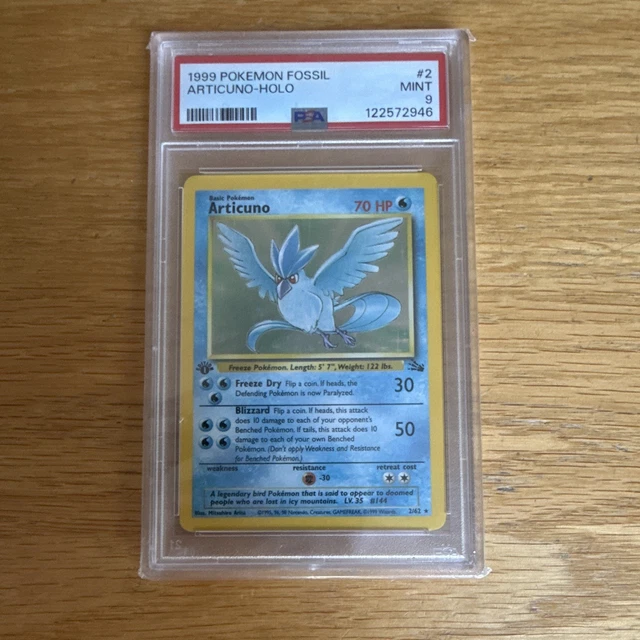Articuno 1st Edition Fossil Holo 2/62 1999 Pokémon TCG PSA 9 MISLABEL ERROR RARE