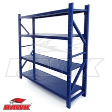 2m Tall Heavy Duty Steel 200 x 60cm Warehouse Shelving Kit 4 Shelf 300KG Racking