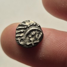 Genuine Saxon Silver Sceat, Series E Continental, Porcupine, 695-740ad, Vf Coin