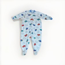 Vtg Carters Baby Sleep Wear Button Up Planes Teddy Bear Size Large 18-23 Lbs Pjs