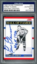 Fern Flaman Autographed 1990-91 Score Card #357 Boston Bruins PSA/DNA #83718757