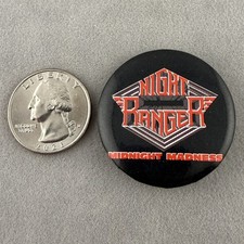 Vintage 1983 Night Ranger Midnight Madness 1.5" Round Pinback Button # 61126