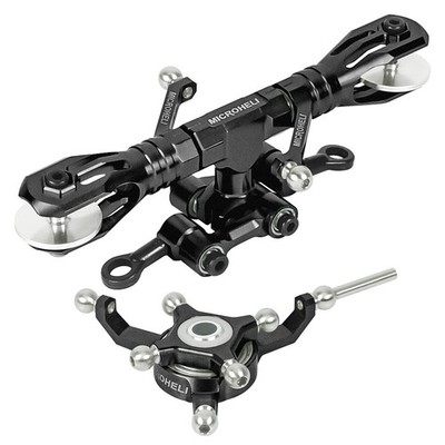 MH Precision CNC Aluminum Flybarless Head System (BLACK)-BLADE REVOLUTION 235 CP