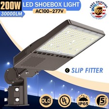 200W LED Shoebox Parking Lot Light Dusk To Dawn Outdoor Street Area Pole Lights