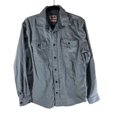 Wrangler Mens S Flex for Comfort Button Up Work Shirt Long Sleeve Blue