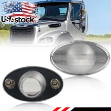 2X Clear Lens Front Fender Hood Side Marker Lights For Freightliner M2 106 112