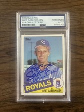 1985 Bret Saberhagen Auto RC Topps #23 Royals “1985 WS MVP”Inscription Authentic