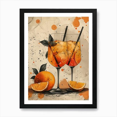 Aperol Spritz Kunstdruck 152 Art Pri gerahmt Wandbild Poster Leinwanddruck Bild