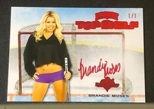 2014 Benchwarmer BRANDIE MOSES Hockey TOP SHELF Red Foil Auto #1/1 PLAYBOY 🐇💗 