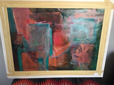 Fran Reed Reed Artist AUTHENTIC LISTED ARTIST RENEE REED ABSTRACT PAINTING SIGNED GREAT ...