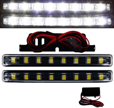 LED daytime running lights daytime running light BLACK E4 R87 module INTEGRATED many vehicles