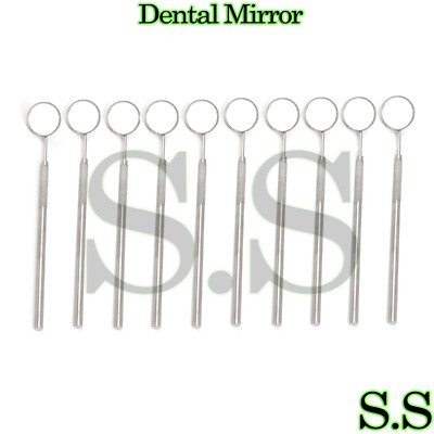 12 Pcs Dental Mouth Mirror #5 w/Handle Dental Instruments Stainless German Grade