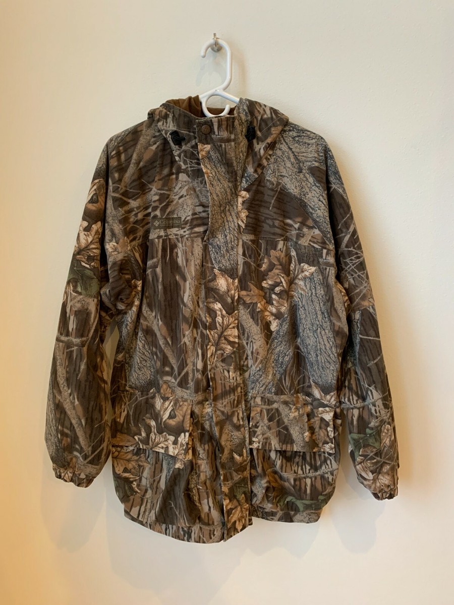 VINTAGE Columbia Camo Hunt Jacket Coat Silent Camouflage Fleece