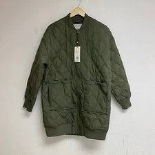 Calia Women's Long Quilted Bomber Long Sleeve  Dark Olive WAX36038 Winter Warm