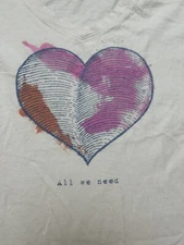 Vintage Life Is Good Womens Crusher Top Size L VNeck “All We Need” Single Stitch