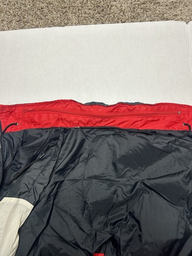 Men's Vintage 90's Nike Red White Black Color Block Windbreaker Zip Jacket Sz L - Picture 11 of 12
