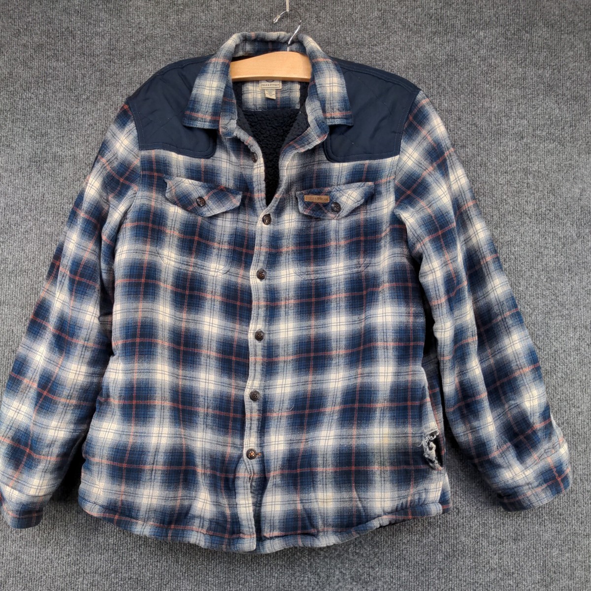 Field & Stream Men's Fleece Lined Flannel Shirt Jacket Shacket