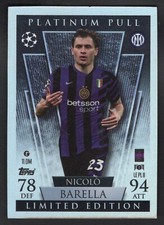 2024-25 MATCH ATTAX UEFA CARD LIMITED EDITION PLATINUM PULL LEPL8 Nicolo BARELLA