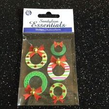 3D Sandylion Essentials DECORATIVE WREATHS 5 Dimensional Stickers 3D CHRISTMAS