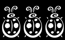 Ladybug Graphic Three 5" White Vinyl Decals Car Truck Windows laptop notebook