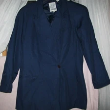 Together Speigel Vintage Dark Blue Lined  Long Sleeve Suit Jacket Blazer 10 M