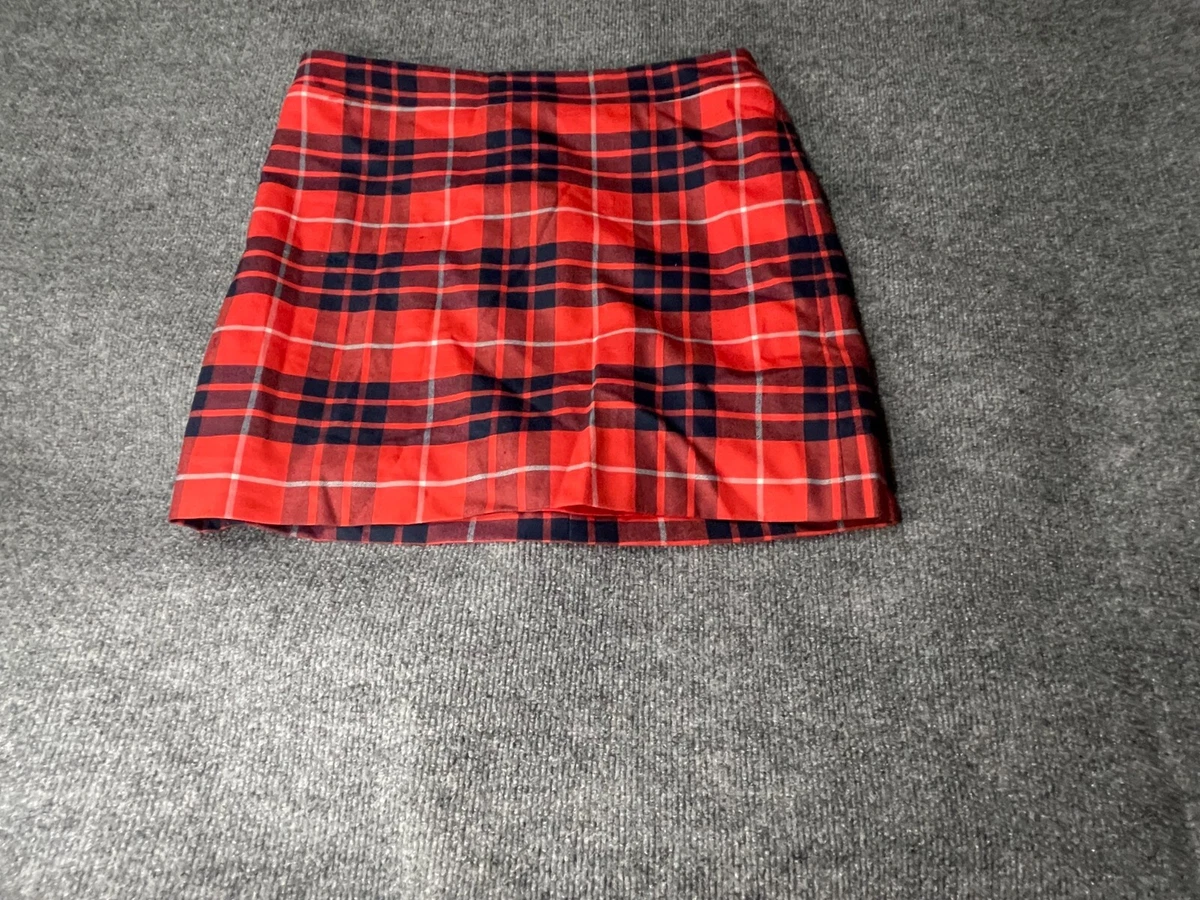 J crew red plaid skirt cheap