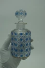 BACCARAT DIAMANTS PIERRERIES BLUE GOLD 1 PERFUME DECANTER BOTTLE CRYSTAL FRANCE.