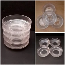 4 Clear Glass Crosshatch Salad/Dessert Bowls, Sweden, Kitchen Dining, Stackable