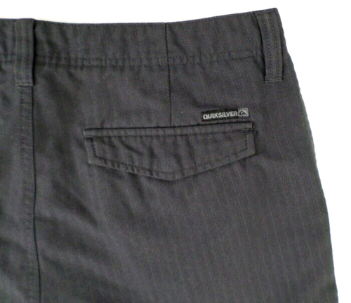 Quiksilver Men's Cargo Shorts 35 Charcoal Gray Herringbone Stripe - Picture 6 of 6