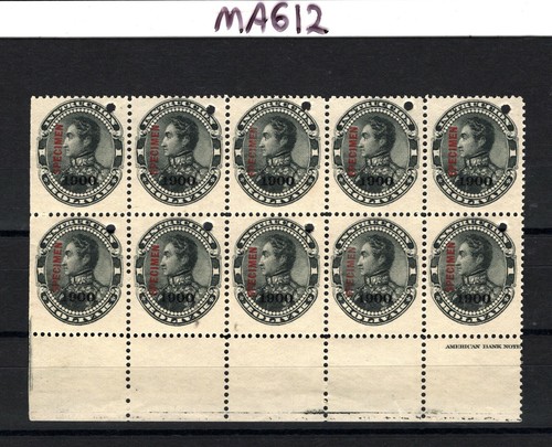 VENEZUELA Simon Bolivar 1901 *SPECIMEN* 1b Postal Fiscal Block{10} UM MNH MA612 - Picture 5 of 6