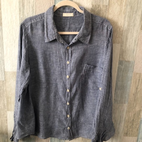 CP Shades 100% Linen Button Up Shirt Mens sz Medium Lightweight Resort Coastal