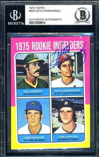 Keith Hernandez Beckett Signed 1975 Topps Rookie Autograph