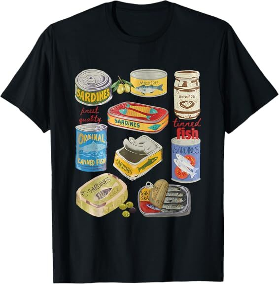 NEW LIMITED Sardine Tins Canned Fish Tins Funny Design Best Gift T-Shirt S-3XL
