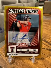 2022 Panini Elite Extra College Ticket Gold Jace Jung Prospect Auto #/99 🔥📈