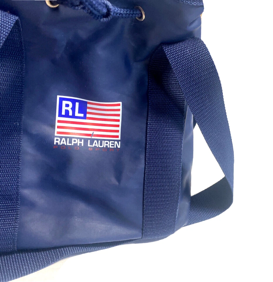 Ralph Lauren Vintage Cordón Bolso Cubo Paquete de Viaje Cartera Cartera Años 90 Nylon Foto 2 de 4