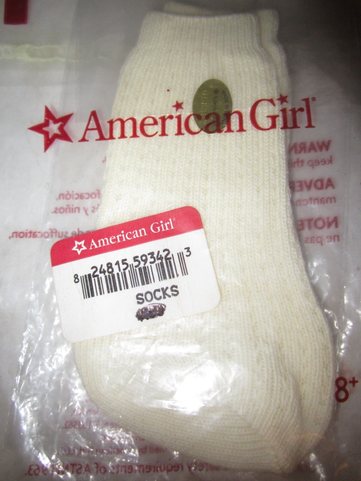 SAOLA American Girl Doll Meet Socks Only storico bianco sporco FELICITY ELIZABETH NUOVO CON SCATOLA