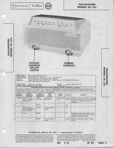 1954 HALLICRAFTERS 611 612 RADIO SERVICE MANUAL PHOTOFACT SCHEMATIC