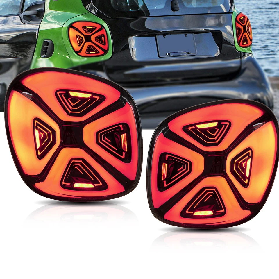 2X VLAND Full LED Tail Lights For 2016-19 Mercedez Benz Smart 453 Fortwo/Forfour - Image 2 of 4